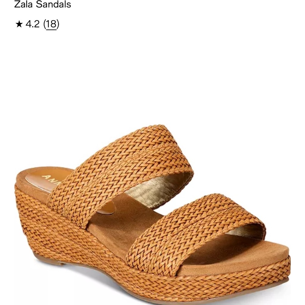 Anne Klein Tan Artisanal wedge Sandals